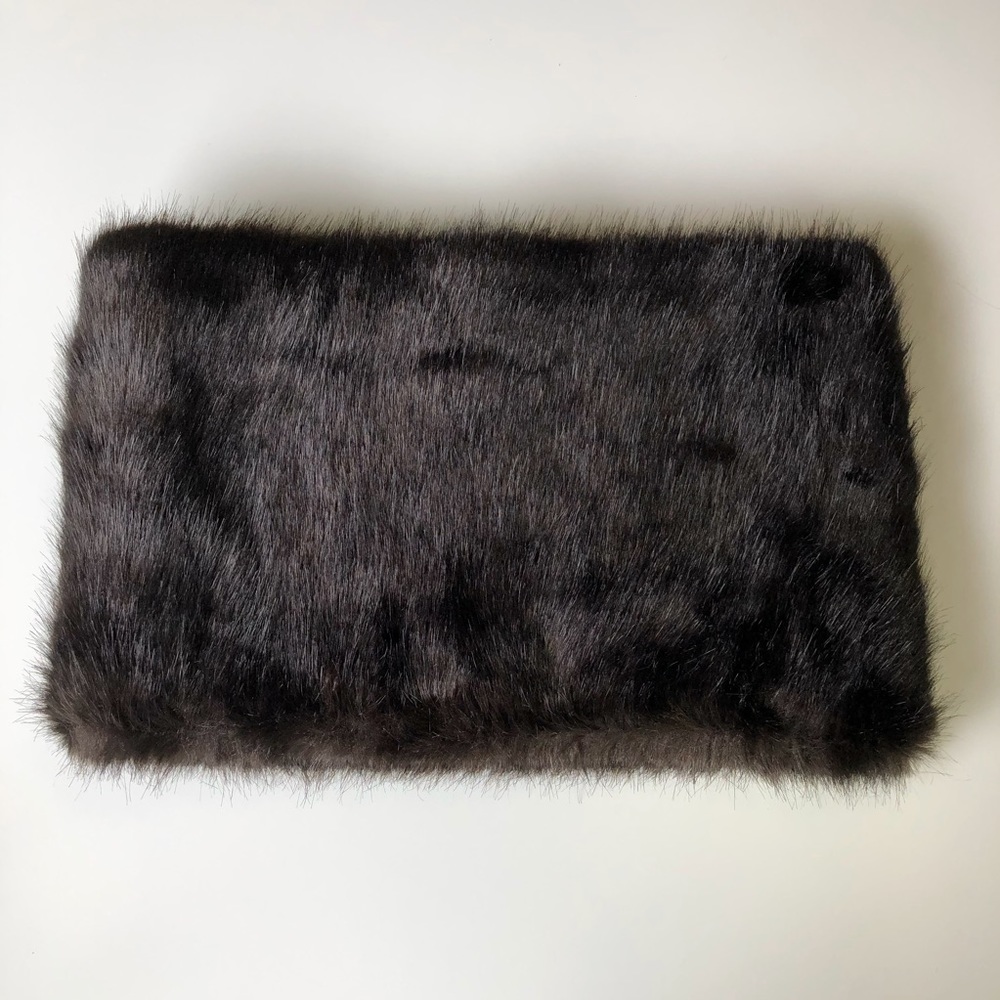 Dark Brown Thick Faux Fur Snood Infinity Scarf